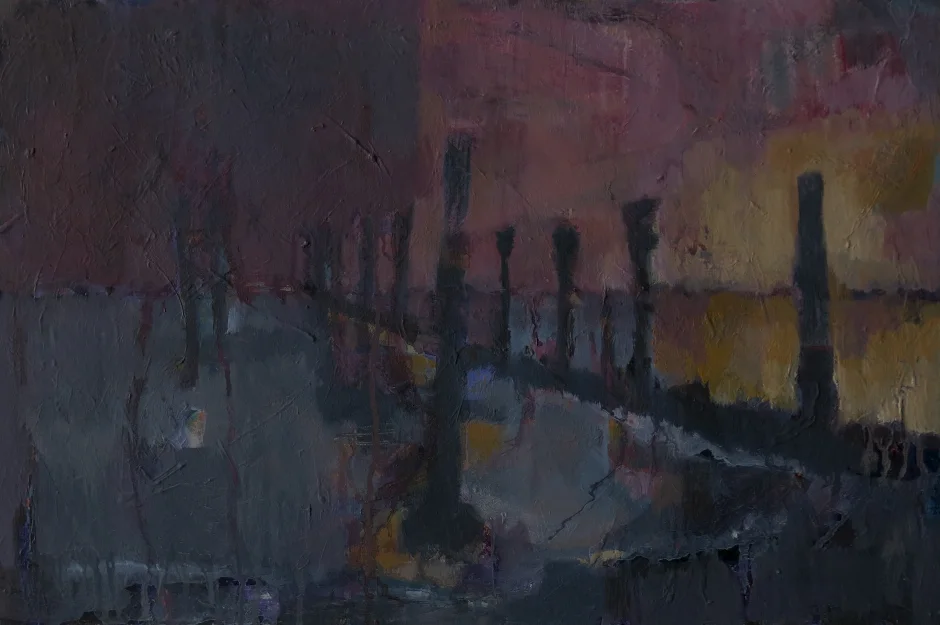 Old Pier / St. Eustatius (Shipwrecks, 2010) — painting by Luz David von Franquemont