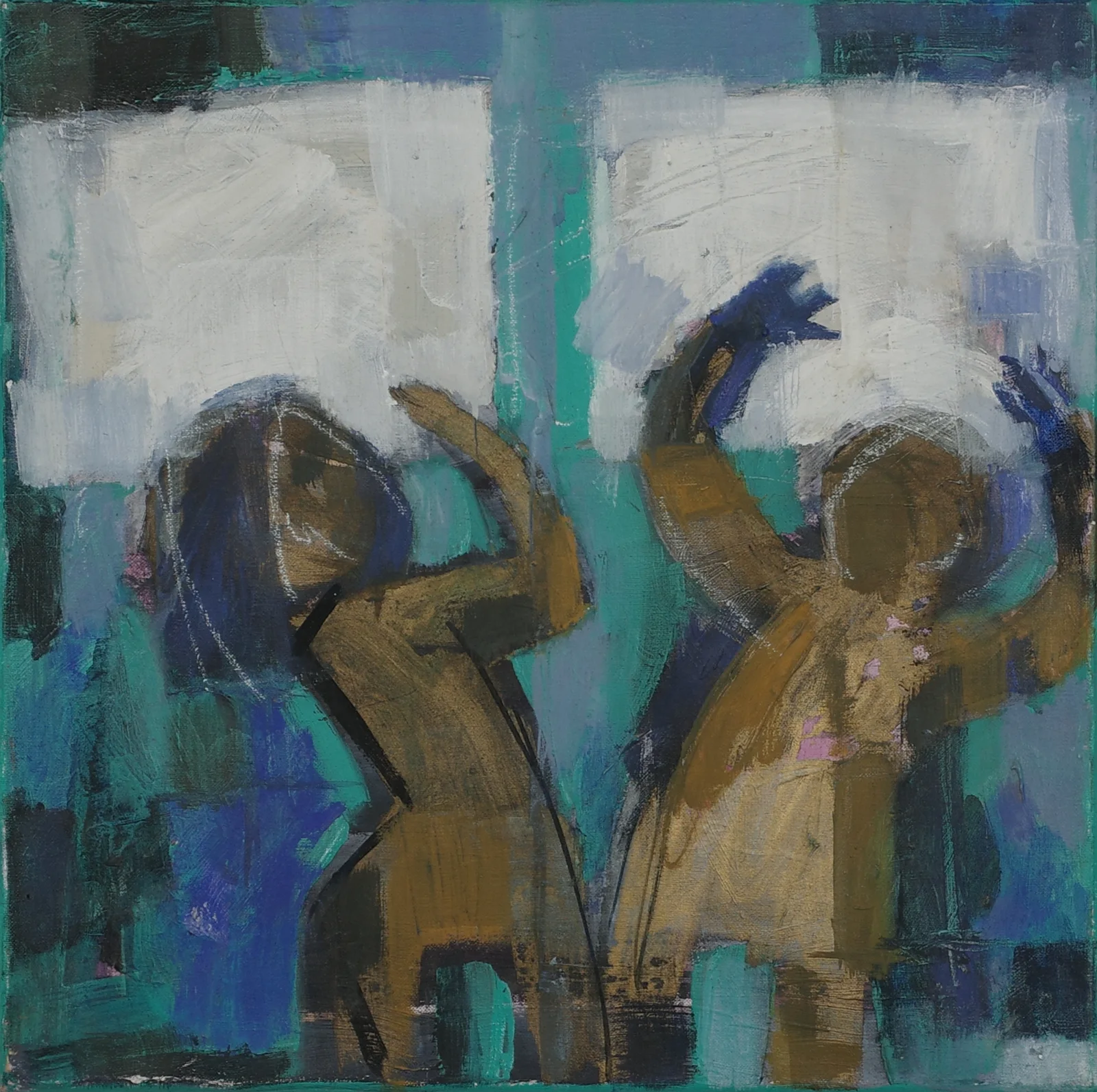 Cushion Fight (2013) — painting by Luz David von Franquemont