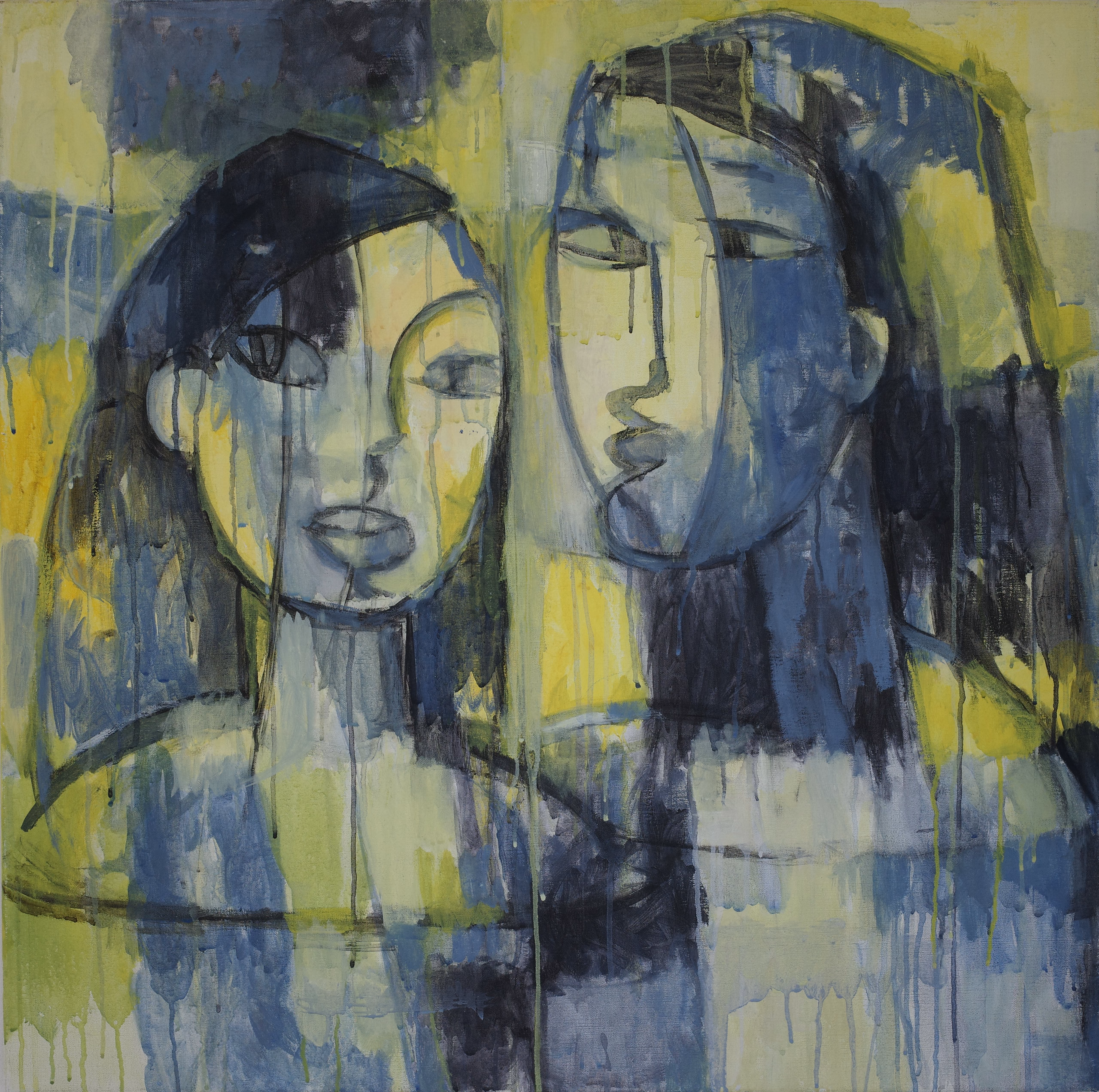 Painting detail · 10 × 10 cm of Sisters in the Tub