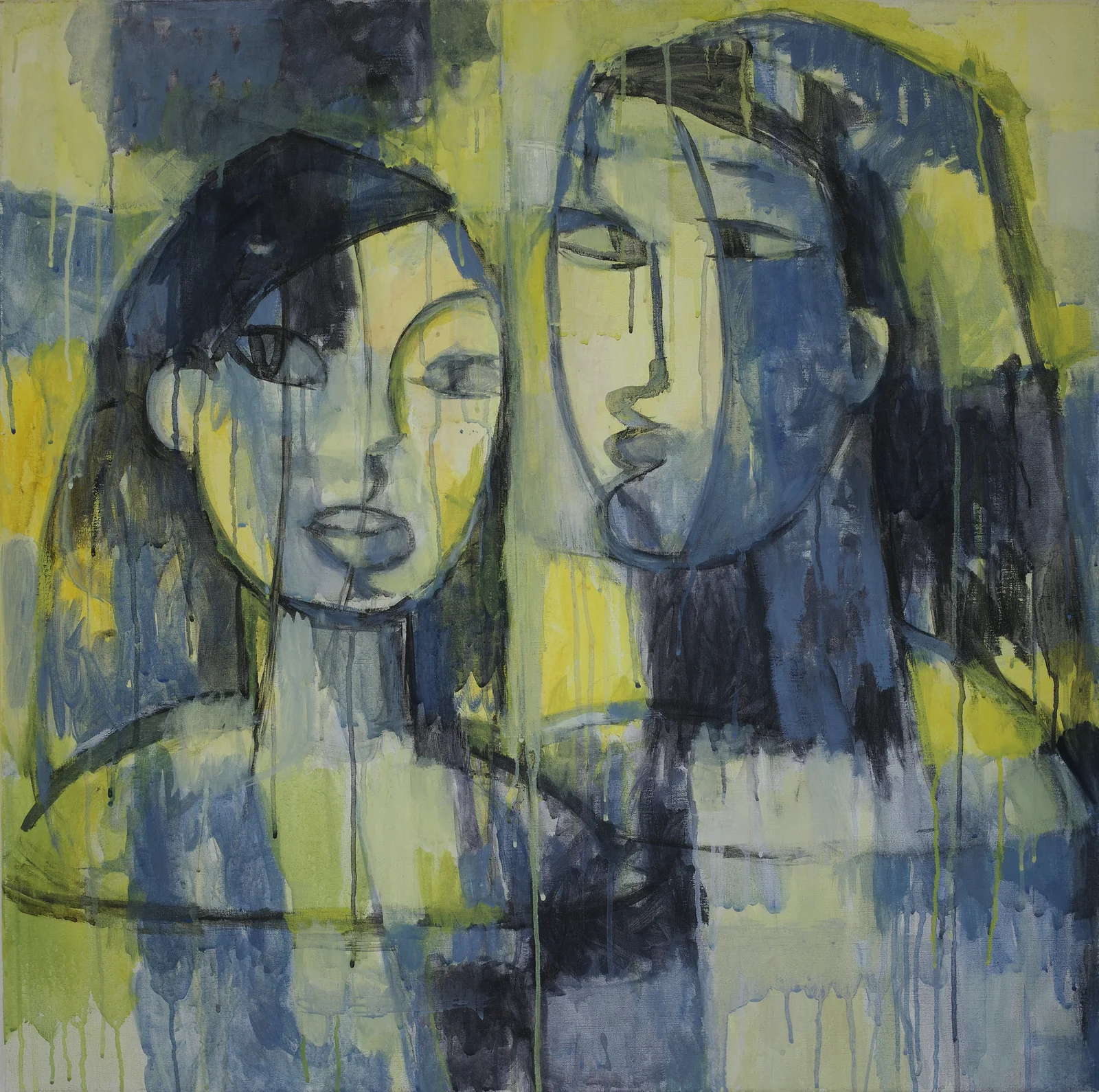 Sisters in the Tub (2005) — painting by Luz David von Franquemont